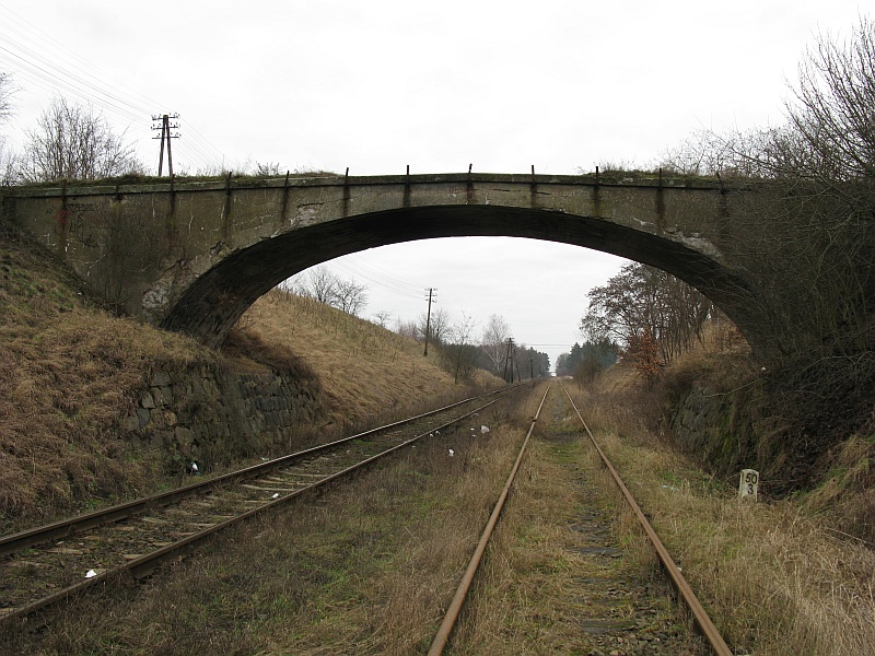 Górki - wiadukt w 50.3 km linii 218 (widok w kier. Prabut) 27.01.2009.jpg